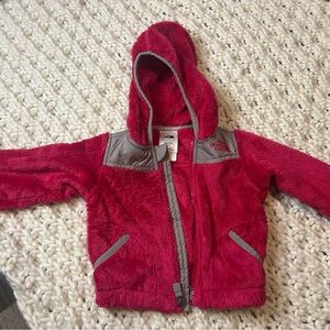 The North Face Pink Fleece Jacket with Gray Trim 6-12 months